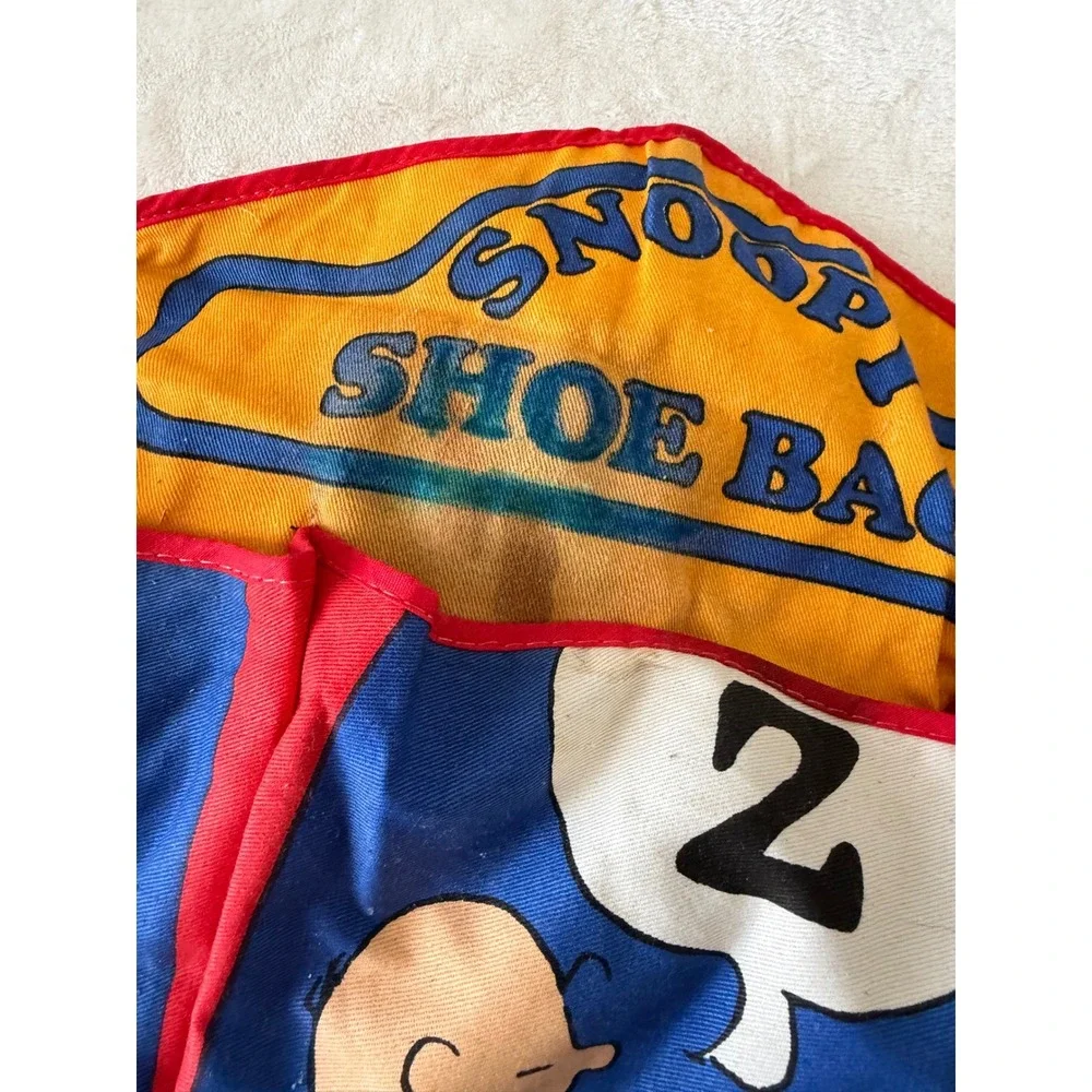 Vintage Peanuts Snoopy Shoe Bag Wall Hanging Organizer 6 Slot